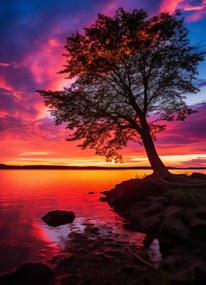 Poszter 13x18cm Alkonyat a víz felett