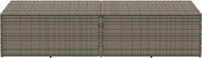 Szürke Polyrattan Kerti Tárolóláda 220X50X58 Cm