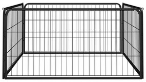 vidaXL 4 paneles fekete porszórt acél kutya járóka 100 x 50 cm