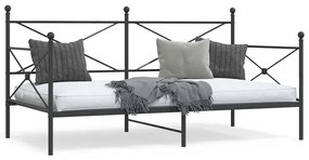 kanapéágy matrac nélkül fekete 107x203 cm acél