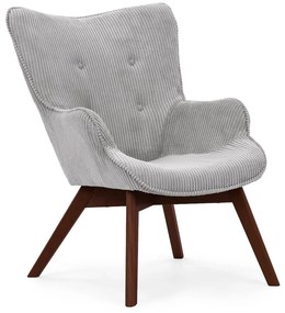 Szürke kordbársony fotel Niko – Ropez