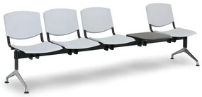 Design műanyag pad, 4 üléses + asztal, kék