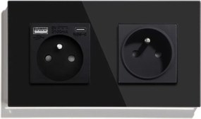 Üveg Aljzat Dupla Usb-c Érintkező 16A Üveg