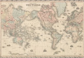 Divatos Flizelin Tapéta Fali Furnér Történelmi térkép 152x104 Ragasztó