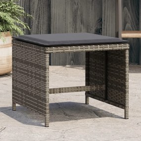 vidaXL 4 db szürke polyrattan kerti szék párnával 41 x 41 x 36 cm