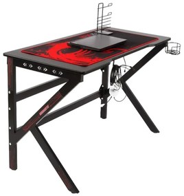 Gamer játékasztal LED világítással 120 cm