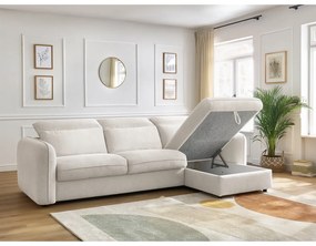 Fehér kinyitható sarokkanapé (variálható) Achille – Bobochic Paris