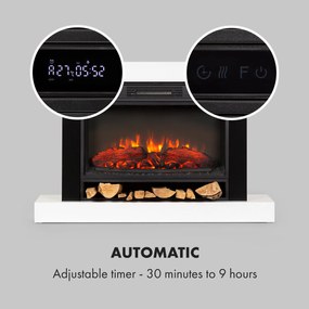 Klarstein Vulsini Hideaway, elektromos kandalló, 1900 W, LED technológia, távirányító, fehér
