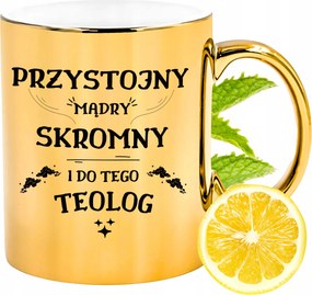 Prémium Arany Csillogó Bögre Teológusnak Ajándék Nyomtatott Fotó