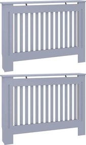 vidaXL Radiátor fedezék 2 pcs Szürke 112 x 19 x 81,5cm Faanyag