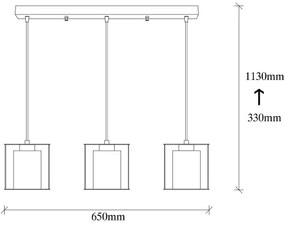 Csillár zsinóron SWANK 3xE27/100W/230V
