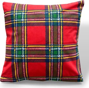 Jancsi párnahuzat 40x40 kockás piros karácsonyi