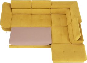 Sarokülőgarnitúra, mustár, jobbos, FABIA