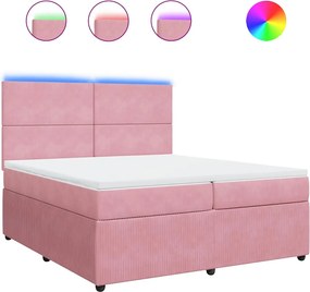 vidaXL rózsaszín bársony rugós ágy matraccal 200x200 cm