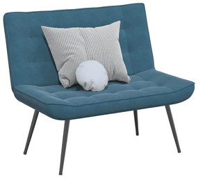 vidaXL kék bársonypad 110 x 74 x 84 cm