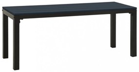 fekete acél és WPC kerti pad 110 cm