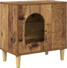 vidaXL Macska Ház Öreg fa 51 x 30 x 52 cm Faanyag