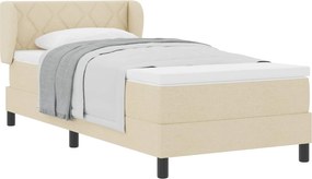 vidaXL Boxrugós ágy matracmal fejtámlával Krém 90 x 190 cm szövet