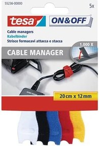 Kábelkötegelő, tépőzáras, TESA On&Off, vegyes színek (TE55236)
