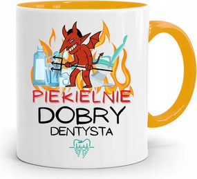 Sárga Fogorvos Ajándék Pokolian Jó, fényképes nyomattal