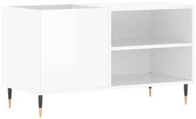 magasfényű fehér szerelt fa hanglemezszekrény 85x38x48 cm