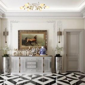 Brilagi - Felületre szerelhető csillár FLORA 6xE14/60W/230V arany/krémes/patinás