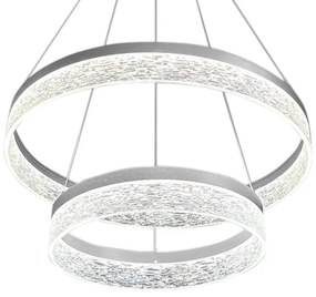 LED GALA függőlámpa kábelen 54W/230V, Ø 60 cm, ezüst