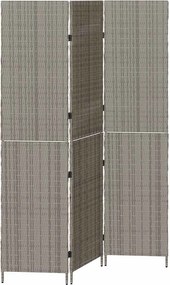 vidaXL Szobaelválasztó Szürke 146 x 180 cm polirattan