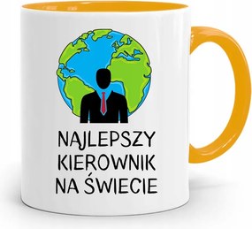 Sárga Bögre A Vezetőnek A Világ Legjobbja fényképes nyomtatással