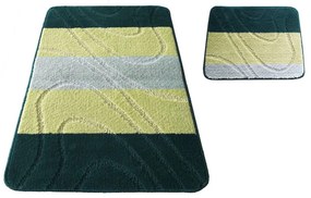 Csúszásmentes zöld fürdőszobai szőnyegek 50 cm x 80 cm + 40 cm x 50 cm