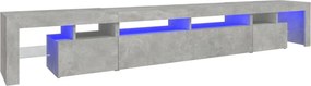 vidaXL betonszürke TV-szekrény LED lámpákkal 260x36,5x40 cm