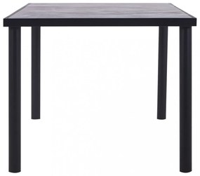 fekete és betonszürke MDF étkezőasztal 200 x 100 x 75 cm