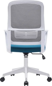 Irodai szék, szürke/petróleumzöld/fehér, SALOMO TYP 1