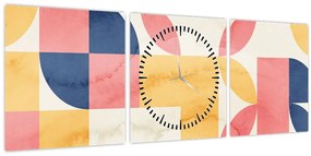 Kép - Absztrakció retro mintákkal (órával) (90x30 cm)
