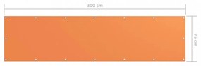 narancssárga oxford-szövet erkélyparaván 75 x 300 cm