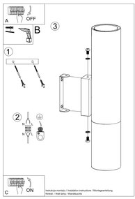 Sollux SL.0950 - Fali lámpa LOOPEZ 2xGU10/10W/230V fekete/arany