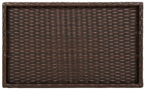 barna összecsukható polyrattan tálcaasztal 65 x 40 x 75 cm
