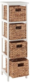 Fehér-natúr színű paulownia fürdőszobai polcos állvány 32x100 cm Padstow – Premier Housewares