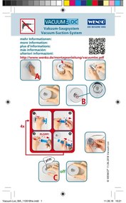 Fényes ezüstszínű öntapadós műanyag akasztó szett 2 db-os Genova – Wenko