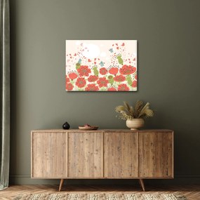 Kép - Madarak egy virágzó réten (70x50 cm)