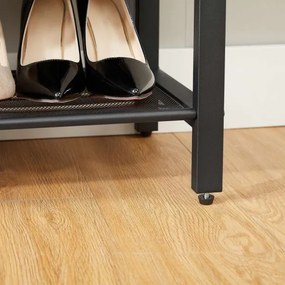 DAVOR cipőtartó, barna/fekete