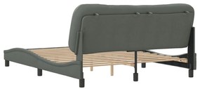 sötétszürke szövet ágykeret matrac nélkül Hvar 160 x 200 cm