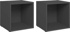 vidaXL 2 db szürke szerelt fa TV-szekrény 37 x 35 x 37 cm