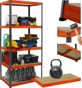 Fém tároló állvány Helios 180x120x30cm 5Px175kg Tartós