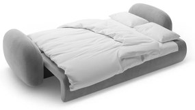 Sötétszürke bársony kinyitható-tárolóhelyes kanapé 262 cm Tonale – Cosmopolitan Design