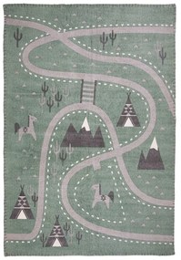 Little Western kézzel nyomtatott gyerekszőnyeg, 100 x 140 cm - Nattiot