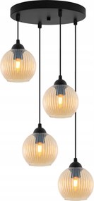 Mennyezeti Függőlámpa Csillár Fekete Méz Üveg Gömbök Modern E27