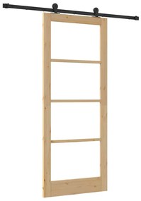 Csúszóajtó ORKDAL Barna 86 x 211 cm Fa és fém