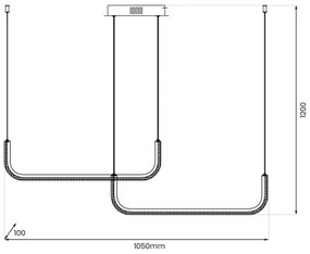 LED Csillár zsinóron HORIZONT 2xLED/11W/230V fekete