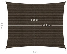 barna HDPE napvitorla 160 g/m² 3,5 x 5 m